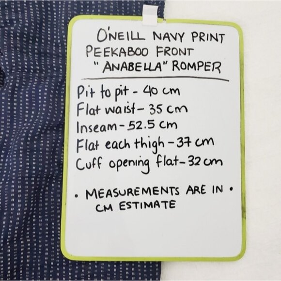 O'NEILL - Cute Boho Dark Blue Print "Anabella" Romper Jumper Onesie- Size M - Picture 12 of 12